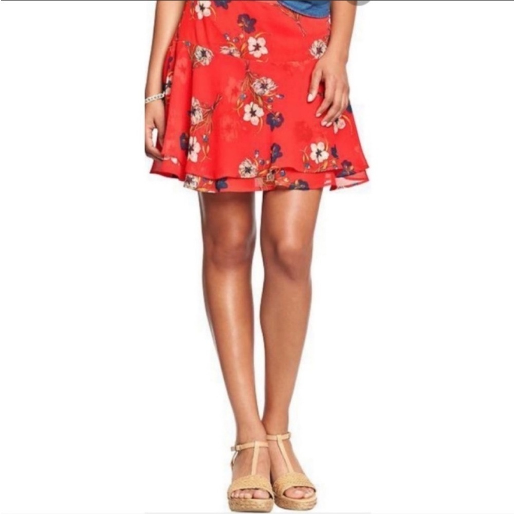 OLD NAVY Womens Floral Red Mini Skirt size 12